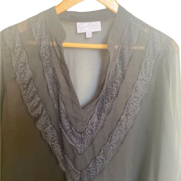 Jessica Simpson Maternity Lacey Top Black Size XL - Picture 4 of 5
